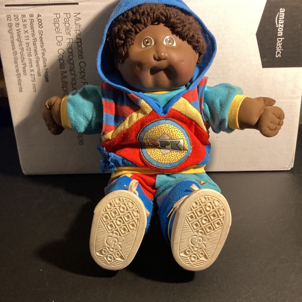 Rare Vintage Designer Line Cabbage Patch Kids Blue/Green/Yellow Hoodie 16”